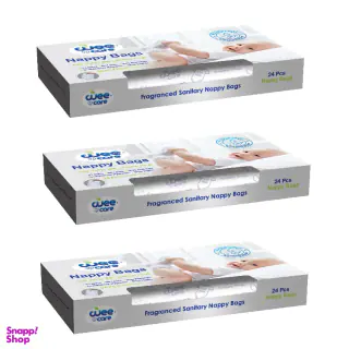 کیسه بهداشتی پوشک وی کر مدل معطر جعبه سه بسته 24 عددی