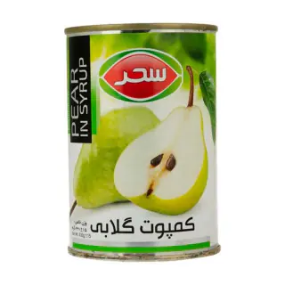 کمپوت گلابی قوطی 430 گرمی سحر