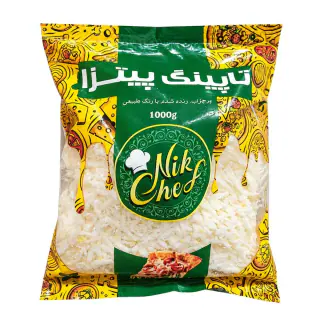 پنیر تاپینگ پیتزا پرچرب رنده شده نیک شف 1 کیلوگرمی