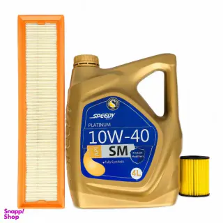 روغن موتور اسپیدی مدل سوپر پلاتینیوم 10W40 SM حجم 4 لیتر به همراه فیلتر هوا و روغن مناسب برای پژو 206 TU5