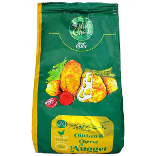ناگت مرغ و پنیر 70% منجمد نیک شف 400 گرمی
