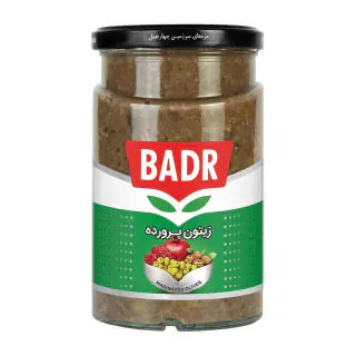 زیتون پرورده شیشه 610 گرمی بدر