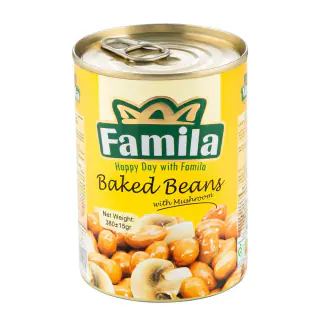 کنسرو لوبیا چیتی با قارچ فامیلا 380 گرمی