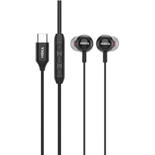 هندزفری توگوشی هیسکا مدل HK-717 RGB، با اتصال سیمی USB Type-C، درایور 10 میلی‌متری، نویز کنسلینگ بدنه و کلید مدیریت میزان صدا
