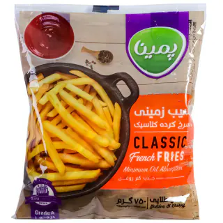 سیب زمینی سرخ کرده منجمد کلاسیک پمینا 750 گرمی