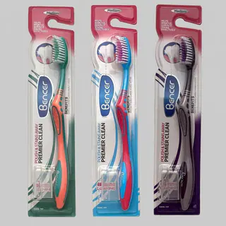 مسواک بنسر مدل PREMIER CLEAN با برس متوسط بسته 3 عددی