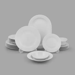 سرویس غذاخوری چینی 25 پارچه 6 نفره مقصود مدل دایره کد 005