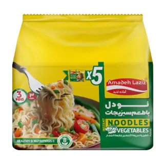 نودل سبزیجات آماده لذیذ 375 گرمی بسته 5 عددی