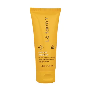 کرم ضدآفتاب و ضدلک بی‌رنگ لافارر مدل SPF50، مناسب پوست‌های چرب، حجم 40 میلی‌لیتر