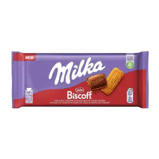 شکلات شیری میلکا با مغز بیسکوف لوتوس 90 گرمی