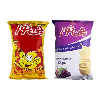 پک چیپس سرکه ای و اسنک طلایی