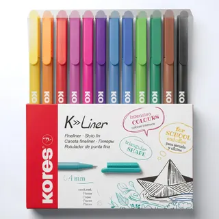 روان نویس کورس مدل FINE LINER طرح قایق بسته 12 عددی