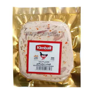 کالباس مرغ و قارچ 60% کیمبال 300 گرمی