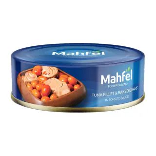 تن ماهی با لوبیا چیتی در سس گوجه فرنگی محفل 230 گرمی
