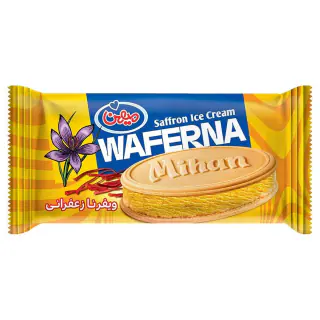 بستنی حصیری زعفرانی ویفرنا میهن 75 گرمی
