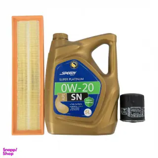 روغن موتور اسپیدی مدل سوپر پلاتینیوم 0W-20 SN حجم 5 لیتر به همراه فیلتر هوا و فیلتر روغن مناسب سورن پلاس