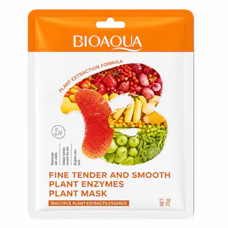 ماسک ترمیم کننده صورت بایو آکوا مدل Plant Enzymes مناسب برای انواع پوست حجم 25 میلی لیتر
