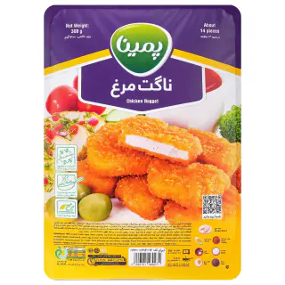 ناگت مرغ منجمد نیمه آماده پمینا 300 گرمی