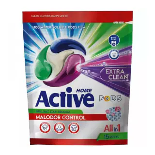 قرص لباسشویی پاد اکتیو مدل Malodor Control بسته 15 عددی