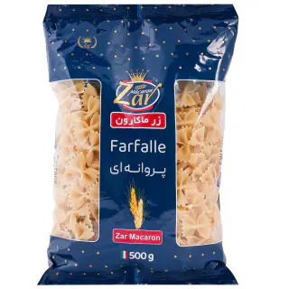 ماکارونی پروانه ای زر ماکارون 500 گرمی