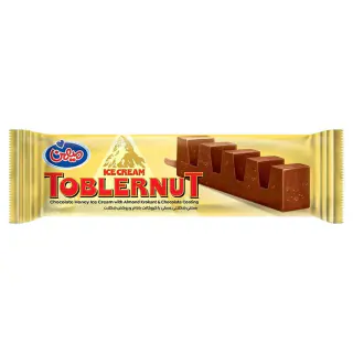 بستنی شکلاتی عسلی با کروکانت بادام و روکش شکلات تابلرونات میهن 70 گرمی