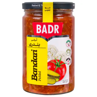 ترشی لیته بندری شیشه ای بدر 630 گرمی