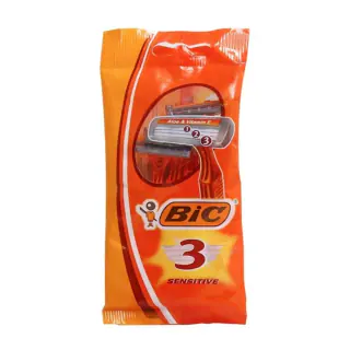 خودتراش 3 لبه بیک مدل Sensitive نارنجی بسته 3 عددی