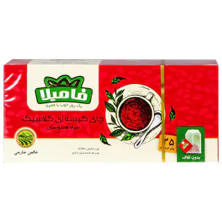 چای کیسه ای ساده فامیلا 50 گرمی بسته 25 عددی
