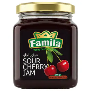 مربا آلبالو فامیلا 300 گرمی بسته 2 عددی