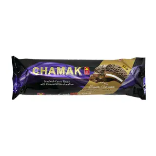 بیسکویت شکلاتی مغزدار با روکش فرآورده کاکائویی چمک آناتا 250 گرمی
