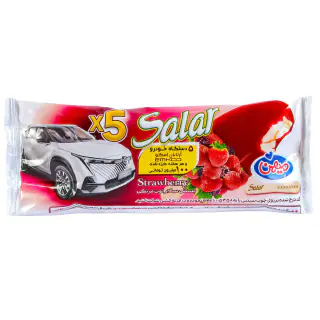 بستنی سالار توت فرنگی میهن 95 گرمی بسته 3 عددی