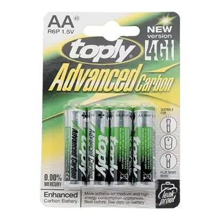 باتری قلمی تاپلی مدل Advanced Carbon بسته چهار عددی