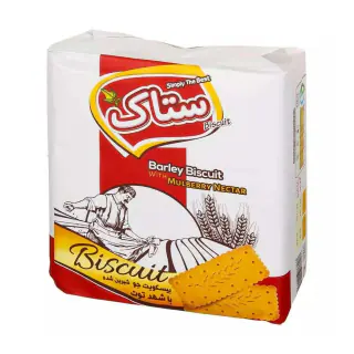 بیسکویت جو باعصاره توت طرح خوشه ساده 190گرمی ستاک