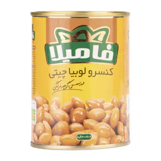 کنسرو لوبیا چیتی در سس گوجه فرنگی فامیلا 380 گرمی بسته 2 عددی